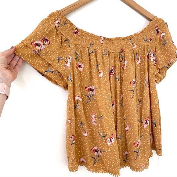 Xhillaration Yellow Off Shoulder Floral Top - Picture 8 of 11